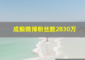 成毅微博粉丝数2830万