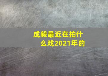 成毅最近在拍什么戏2021年的