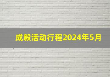 成毅活动行程2024年5月