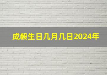 成毅生日几月几日2024年