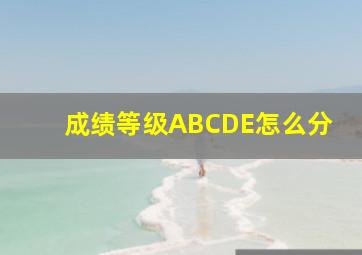 成绩等级ABCDE怎么分