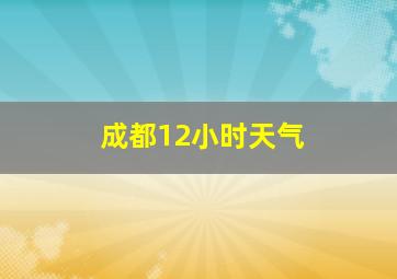 成都12小时天气