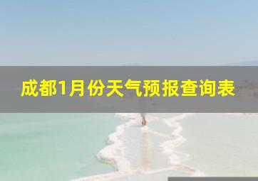 成都1月份天气预报查询表