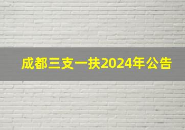 成都三支一扶2024年公告