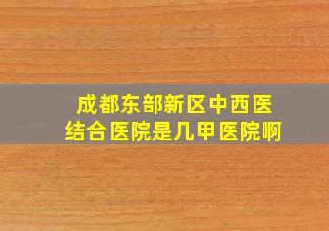 成都东部新区中西医结合医院是几甲医院啊