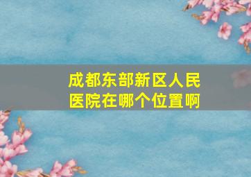 成都东部新区人民医院在哪个位置啊