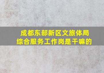 成都东部新区文旅体局综合服务工作岗是干嘛的