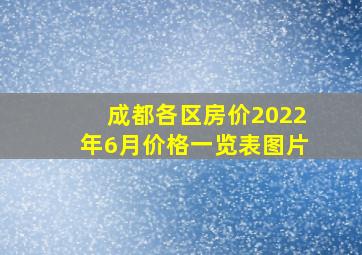 成都各区房价2022年6月价格一览表图片