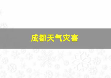 成都天气灾害