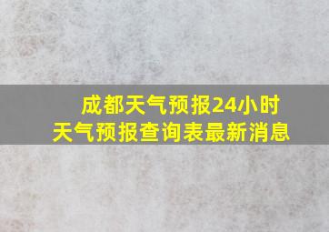 成都天气预报24小时天气预报查询表最新消息