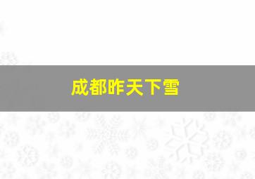 成都昨天下雪