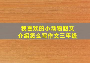 我喜欢的小动物图文介绍怎么写作文三年级