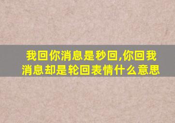 我回你消息是秒回,你回我消息却是轮回表情什么意思