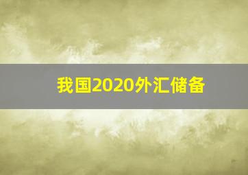 我国2020外汇储备