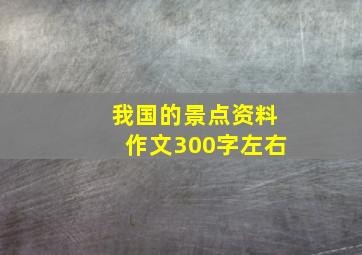 我国的景点资料作文300字左右