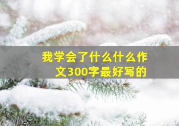 我学会了什么什么作文300字最好写的