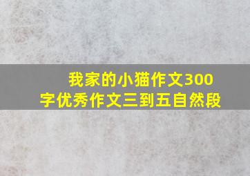 我家的小猫作文300字优秀作文三到五自然段