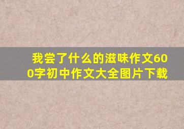 我尝了什么的滋味作文600字初中作文大全图片下载