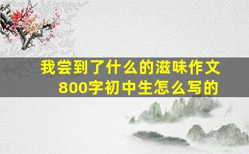 我尝到了什么的滋味作文800字初中生怎么写的