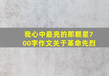 我心中最亮的那颗星700字作文关于革命先烈