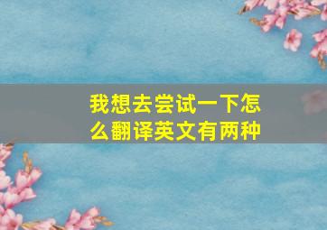 我想去尝试一下怎么翻译英文有两种