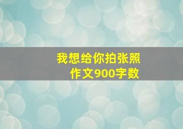 我想给你拍张照作文900字数