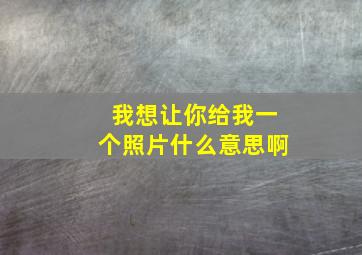 我想让你给我一个照片什么意思啊