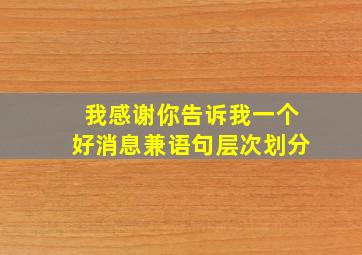 我感谢你告诉我一个好消息兼语句层次划分