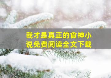 我才是真正的食神小说免费阅读全文下载