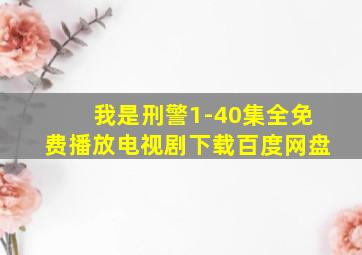 我是刑警1-40集全免费播放电视剧下载百度网盘