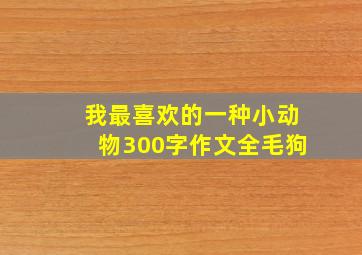 我最喜欢的一种小动物300字作文全毛狗