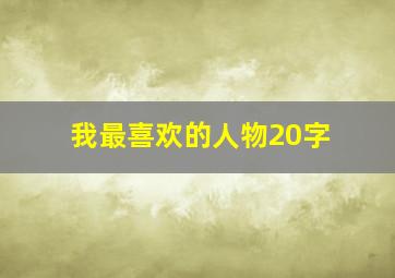 我最喜欢的人物20字