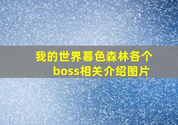 我的世界暮色森林各个boss相关介绍图片