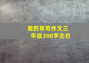 我的哥哥作文三年级300字左右