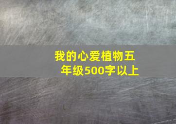 我的心爱植物五年级500字以上