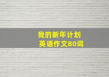 我的新年计划英语作文80词