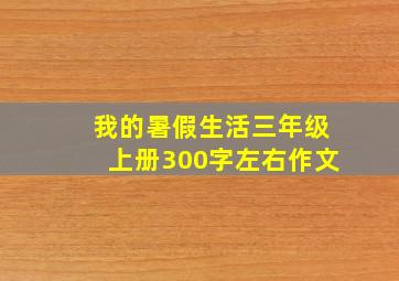 我的暑假生活三年级上册300字左右作文