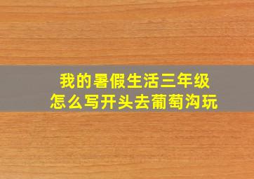 我的暑假生活三年级怎么写开头去葡萄沟玩