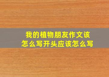 我的植物朋友作文该怎么写开头应该怎么写