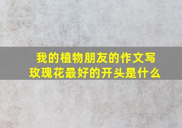 我的植物朋友的作文写玫瑰花最好的开头是什么