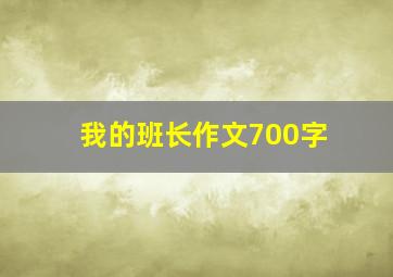 我的班长作文700字