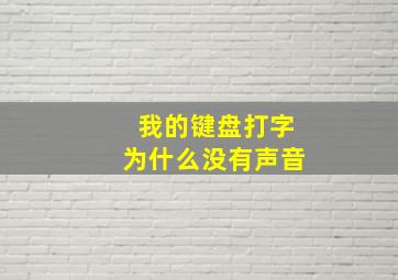 我的键盘打字为什么没有声音