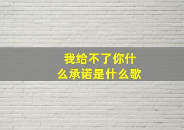 我给不了你什么承诺是什么歌