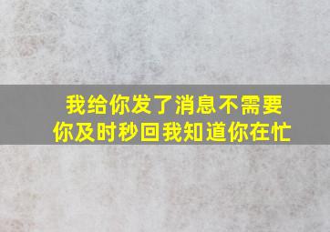 我给你发了消息不需要你及时秒回我知道你在忙