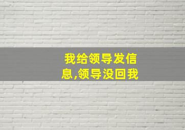 我给领导发信息,领导没回我