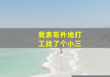 我表哥外地打工找了个小三