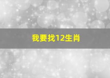 我要找12生肖