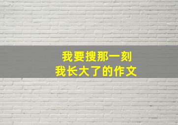 我要搜那一刻我长大了的作文