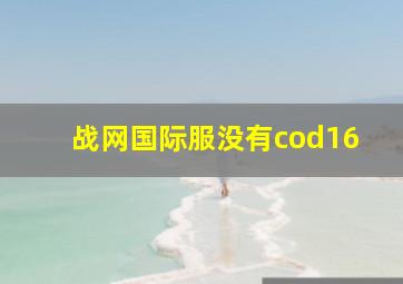 战网国际服没有cod16