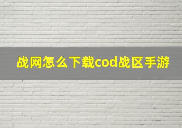 战网怎么下载cod战区手游